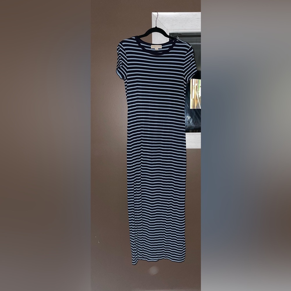 Michael Kors Navy and light Blue Striped Dress